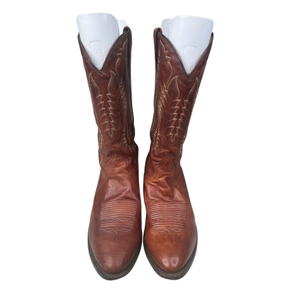 Vintage Dan Post Men’s Brown Leather Western Cowboy Boot Size US 9.5 EW main image 11